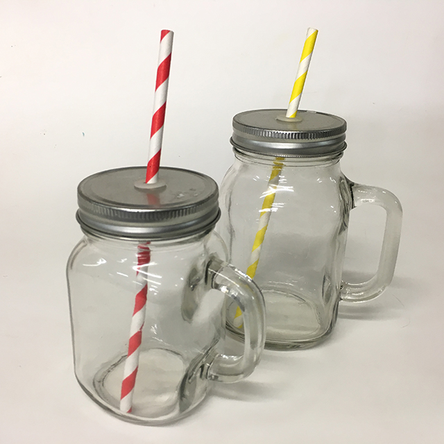 GLASSWARE, Mason Drinking Jar w Lid